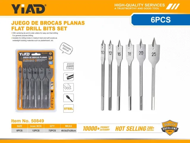 FLAT DRILL BITS SET 50849