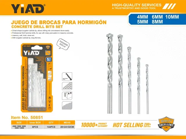 CONCRETE DRILL BITS SET 50851