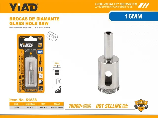 GLASS HOLE SAW SET 51538