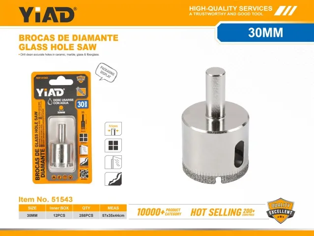 GLASS HOLE SAW SET 51543