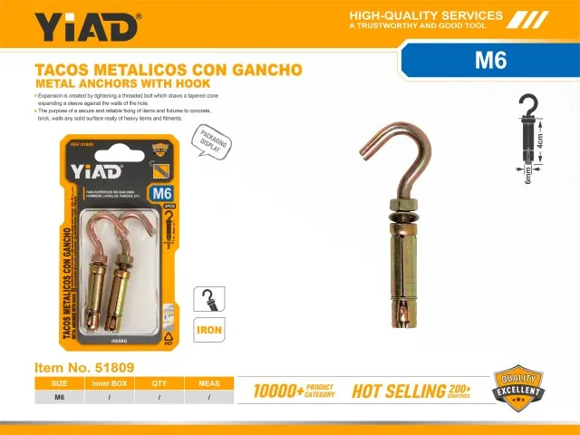 METAL ANCHORS WITH HOOK 51809
