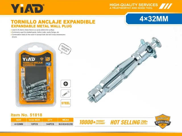EXPANDABLE METAL WALL PLUG 51818
