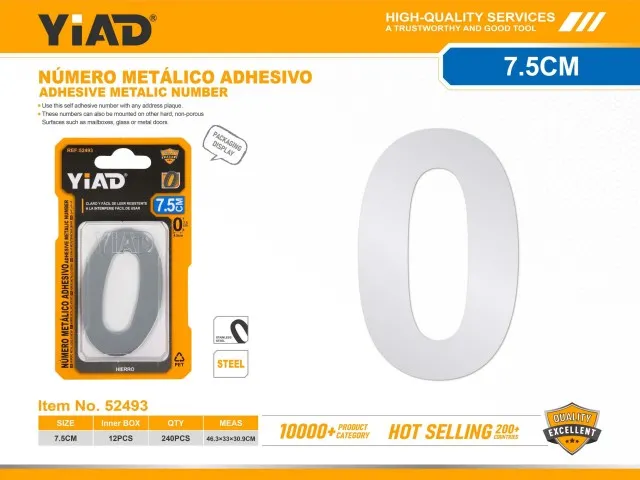 ADHESIVE METALIC NUMBER 52493