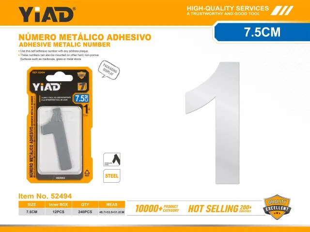 ADHESIVE METALIC NUMBER 52494